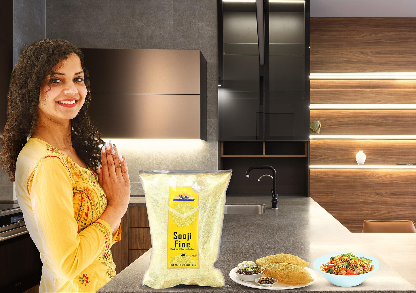 Rani Brand Sooji Fine Flour - 4lbs (64oz) - All Natural, Vegan, Non-GMO, Indian Origin