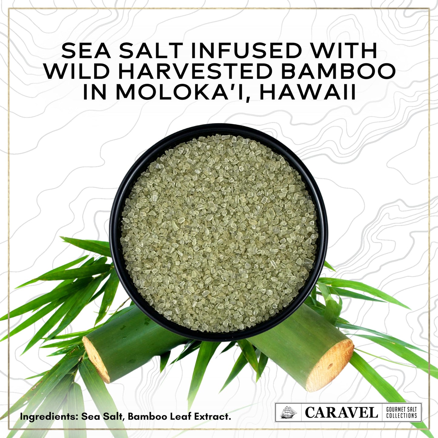 Hawaiian Bamboo Jade Sea Salt - Natural Hawaii Salt Infused With Bamboo Leaf Extract - Beautiful Jade Green Solar-Evavporated Pa
