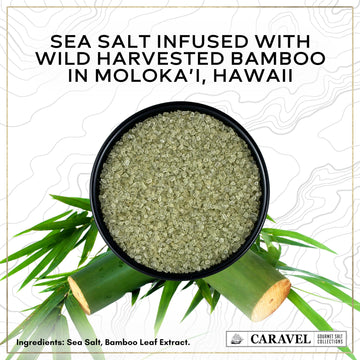 Hawaiian Bamboo Jade Sea Salt - Natural Hawaii Salt Infused With Bamboo Leaf Extract - Beautiful Jade Green Solar-Evavporated Pa