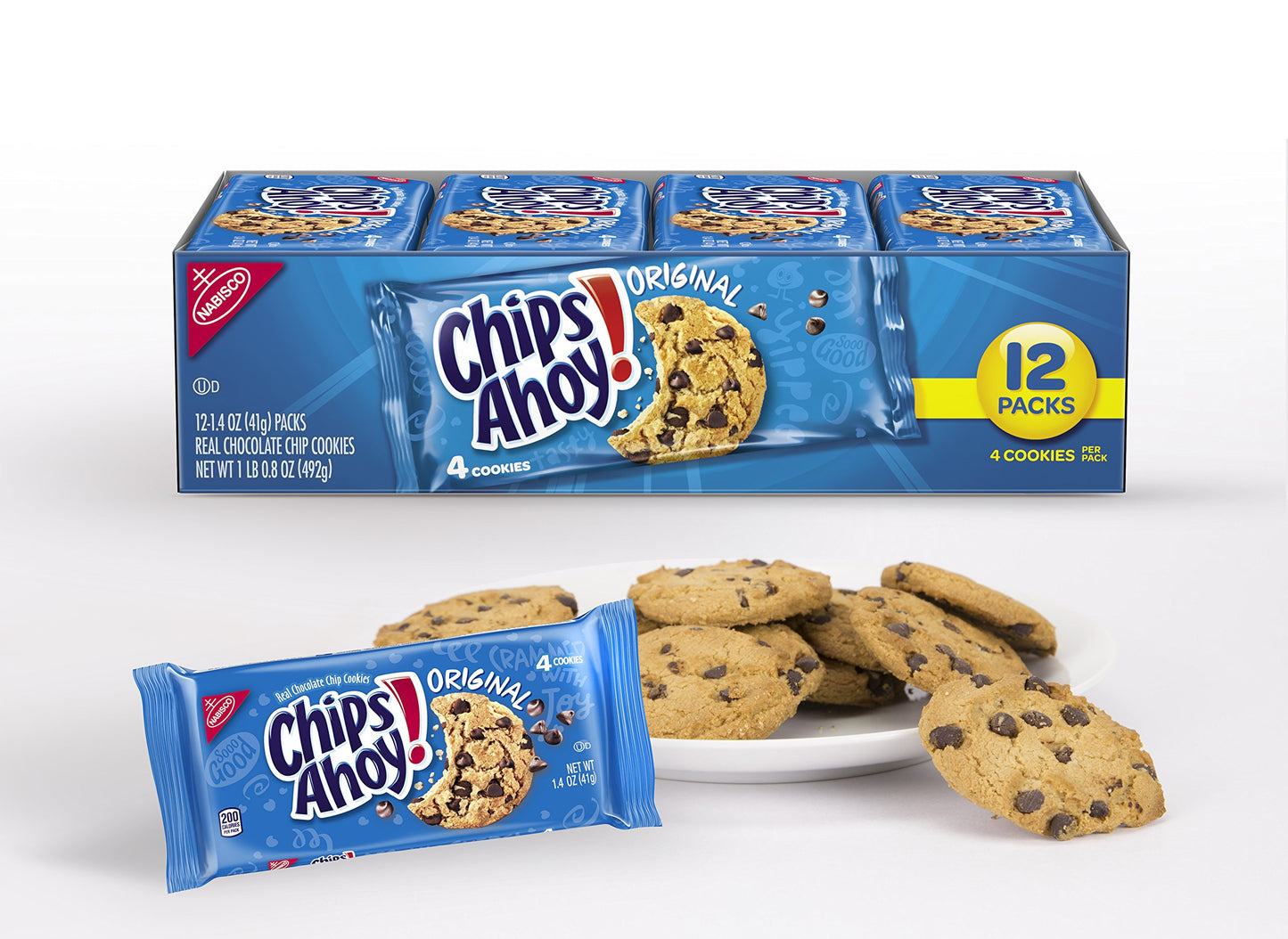 Chips Ahoy! Original Chocolate Chip Cookies - Snack Packs, 12 Count Box, 16.8 Ounce (Pack Of 2)