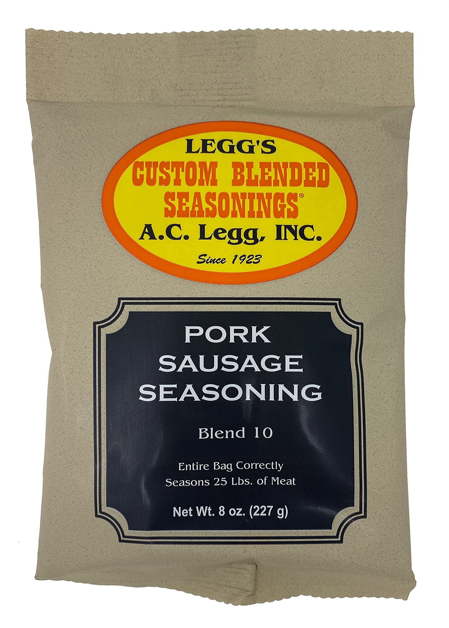 Ac Legg Inc Custom Blended Seasonings - Blend 10 Sausage Seasoning 8 Ounce - Case Of 24 Packages