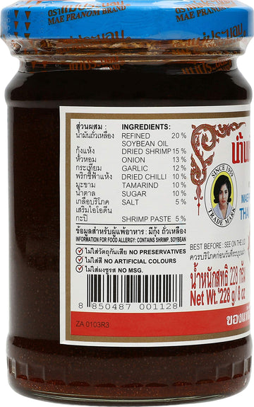 MAEPRANOM Thai Chili Paste - 8oz Cooking Ingredient from Thailand, Authentic Thai Flavor
