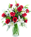 KaBloom - Festive Blossoms Medley Bouquet of Noel Lilies and Roses - Fresh Flowers for Birthday, Valentines & Mothers Day