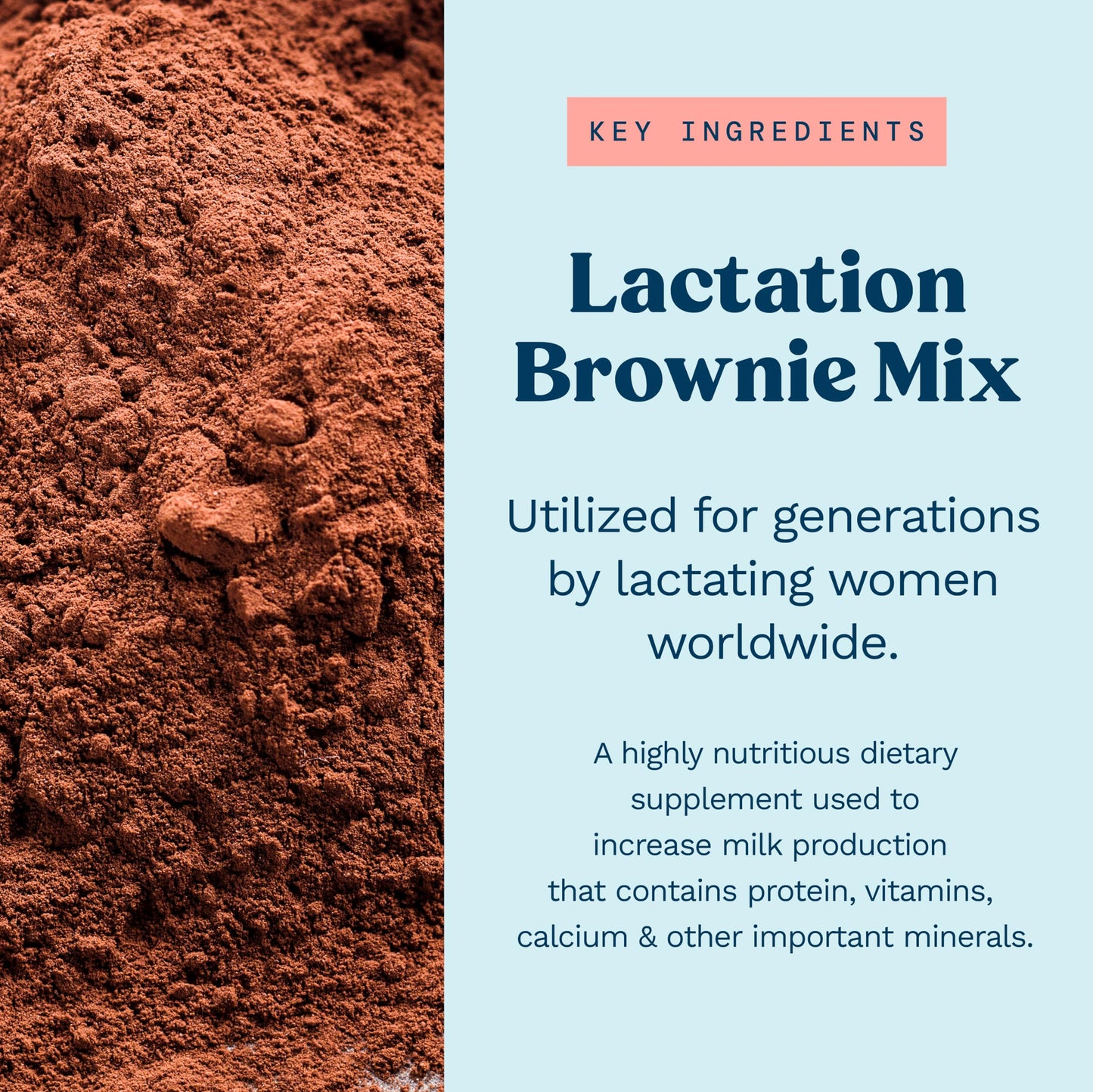 Mommy Knows Best Lactation Brownie Mix - Double Chocolate, 1.5 lb, Breastfeeding dietary product, Snack Alternative