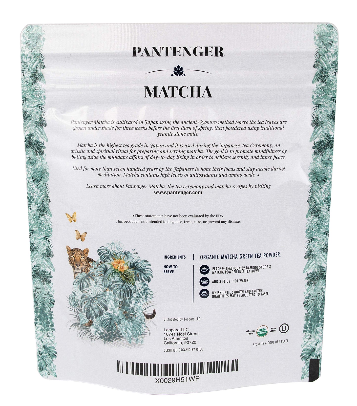 Pantenger Organic Ceremonial Grade Matcha - First Harvest, Hand Picked, Stone Milled, 1 Ounce