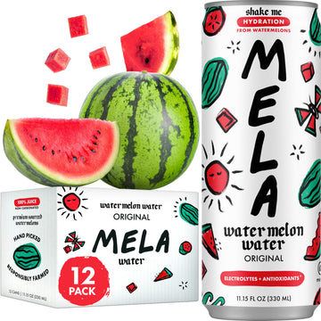 Mela Watermelon Water - Hydrating Juice Drink with Vitamin C, Electrolytes - 11.15 fl oz (Pack of 12) - Non-GMO, Gluten-Free