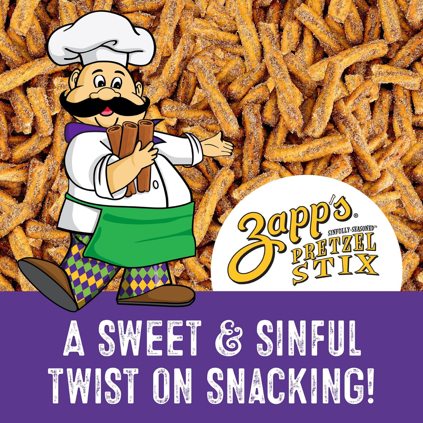 Zapps Pretzel Stix Variety Pack, 16 Oz., 4 Count