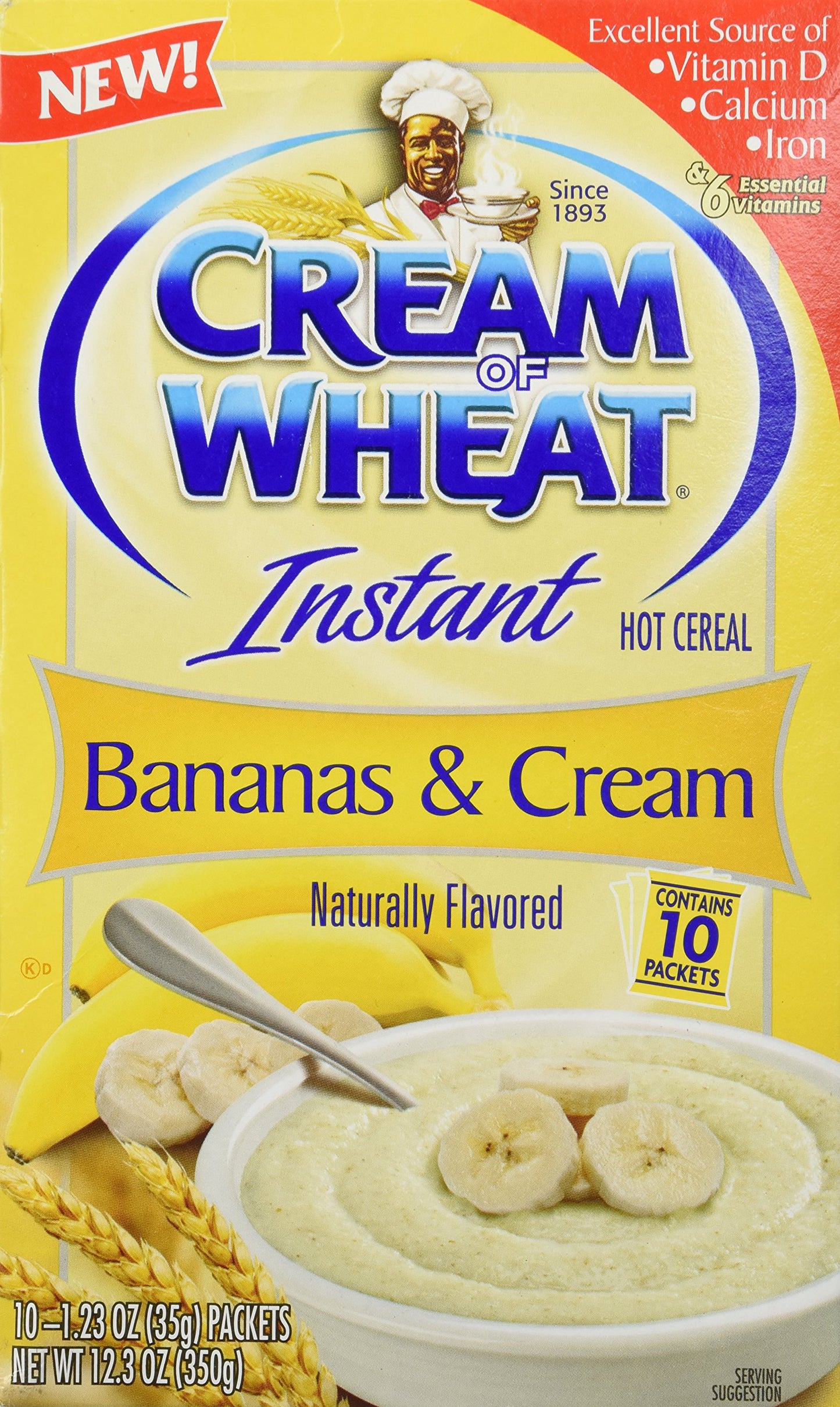 Cream Of Wheat Instant Hot Cereal, Bananas And Cream, 1.23 Ounce, 10 Packets