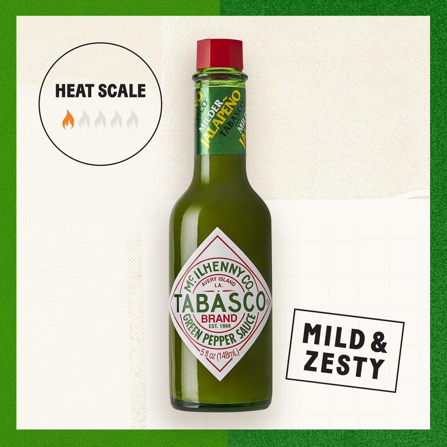 TABASCO Brand Green Jalapeno Pepper Sauce, Mild Hot Sauce, Single-Serve Hot Sauce Packets, Versatile Jalapeno Sauce, Easy for On