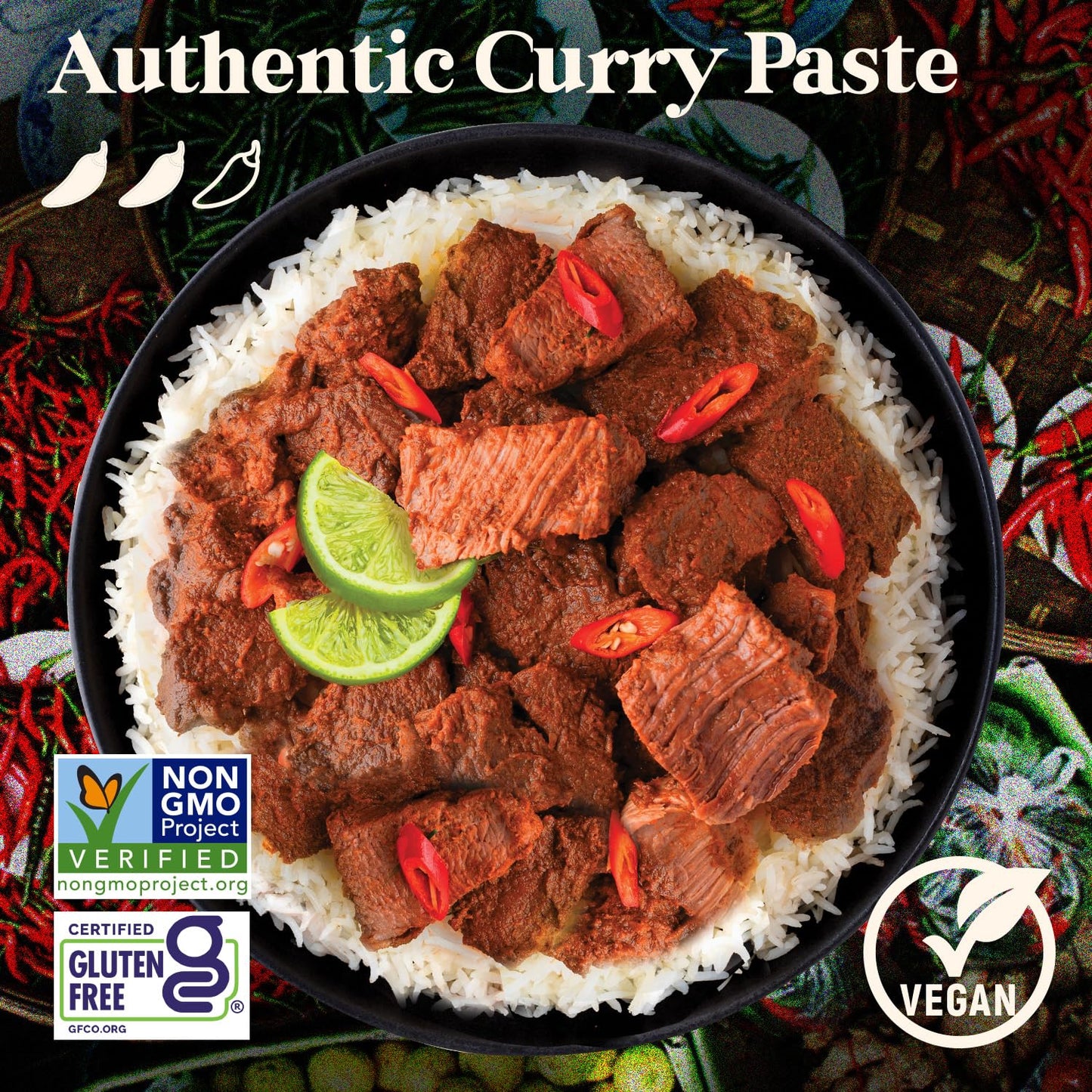 Homiah Rendang Curry Paste - 7 Oz - Gluten Free, Non-Gmo Malaysian Curry Paste - Vegan Rendang Curry Paste, Thai Essentials For