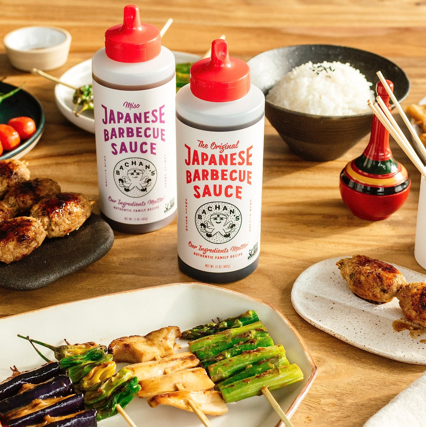 Bachan'S Japanese Barbecue Sauce 2 Pack - 1 Original, 1 Miso - Bbq Sauce For Wings, Chicken, Beef, Pork, Seafood, Noodles, And M