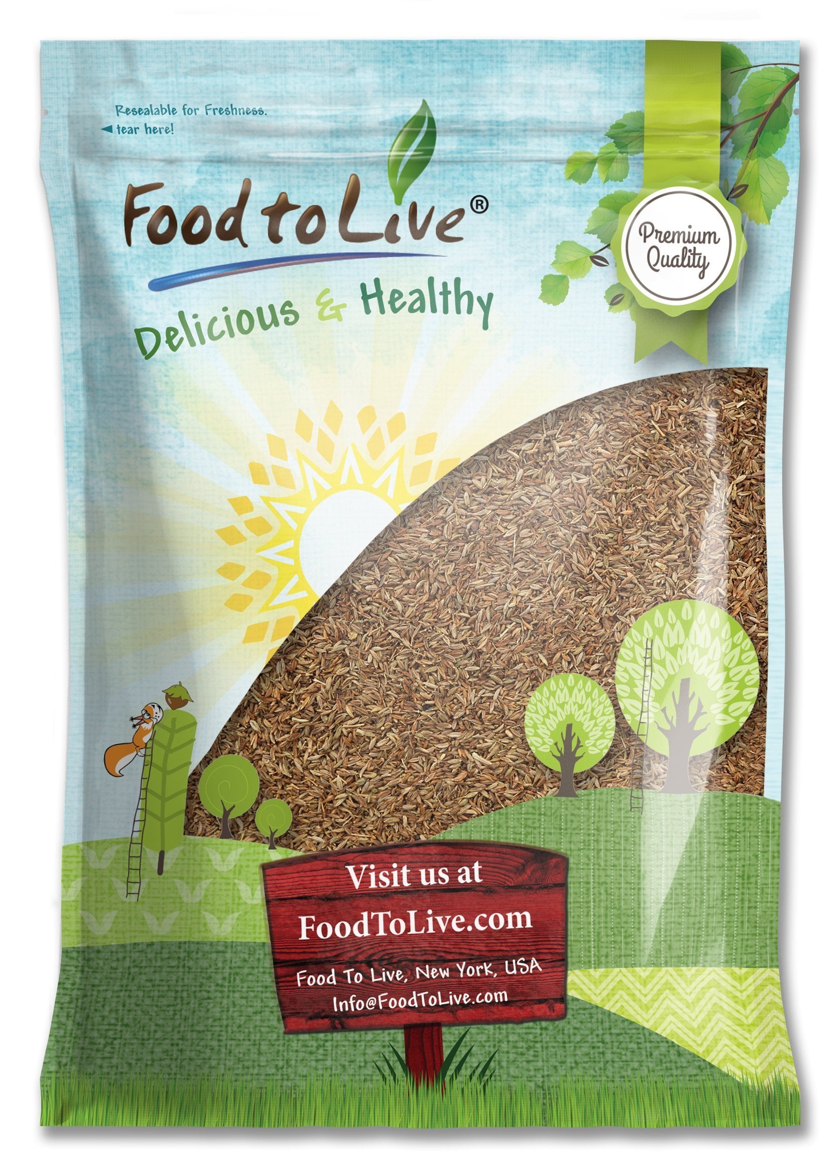 Food to Live - Whole Cumin Seeds, 5 Pound Jeera Seeds, Vegan, Kosher, Bulk Fragrant Spice. High in Iron, Magnesium, Fiber. Pairs