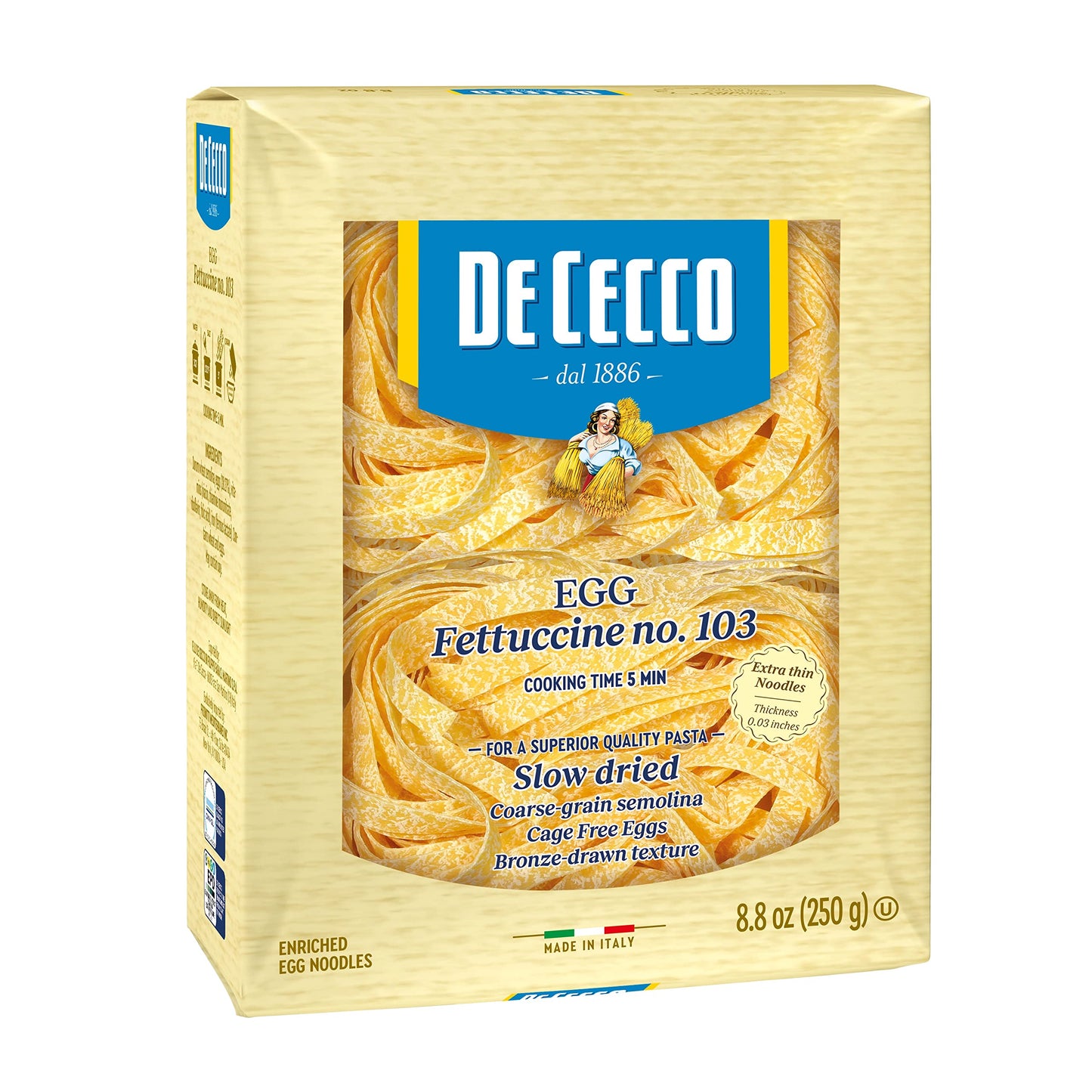 De Cecco Egg Pasta, Egg Fettuccine No.103, 8.8 Ounce (Pack of 4)