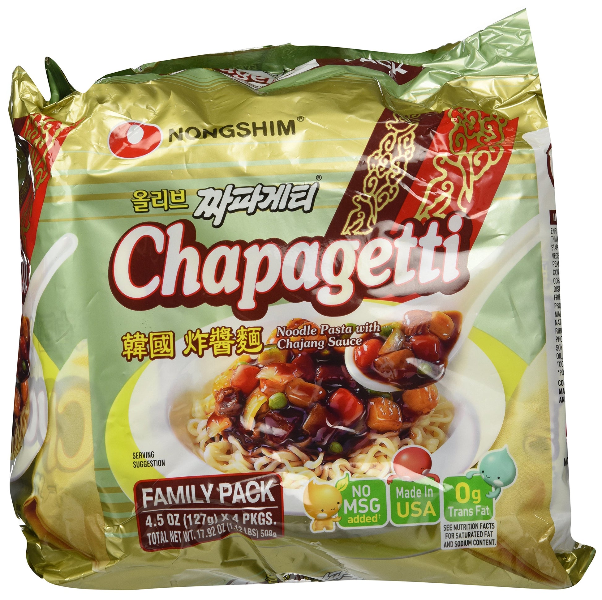 Nongshim Chapagetti Chajang Noodle, 4.5 Ounce (Pack Of 4)