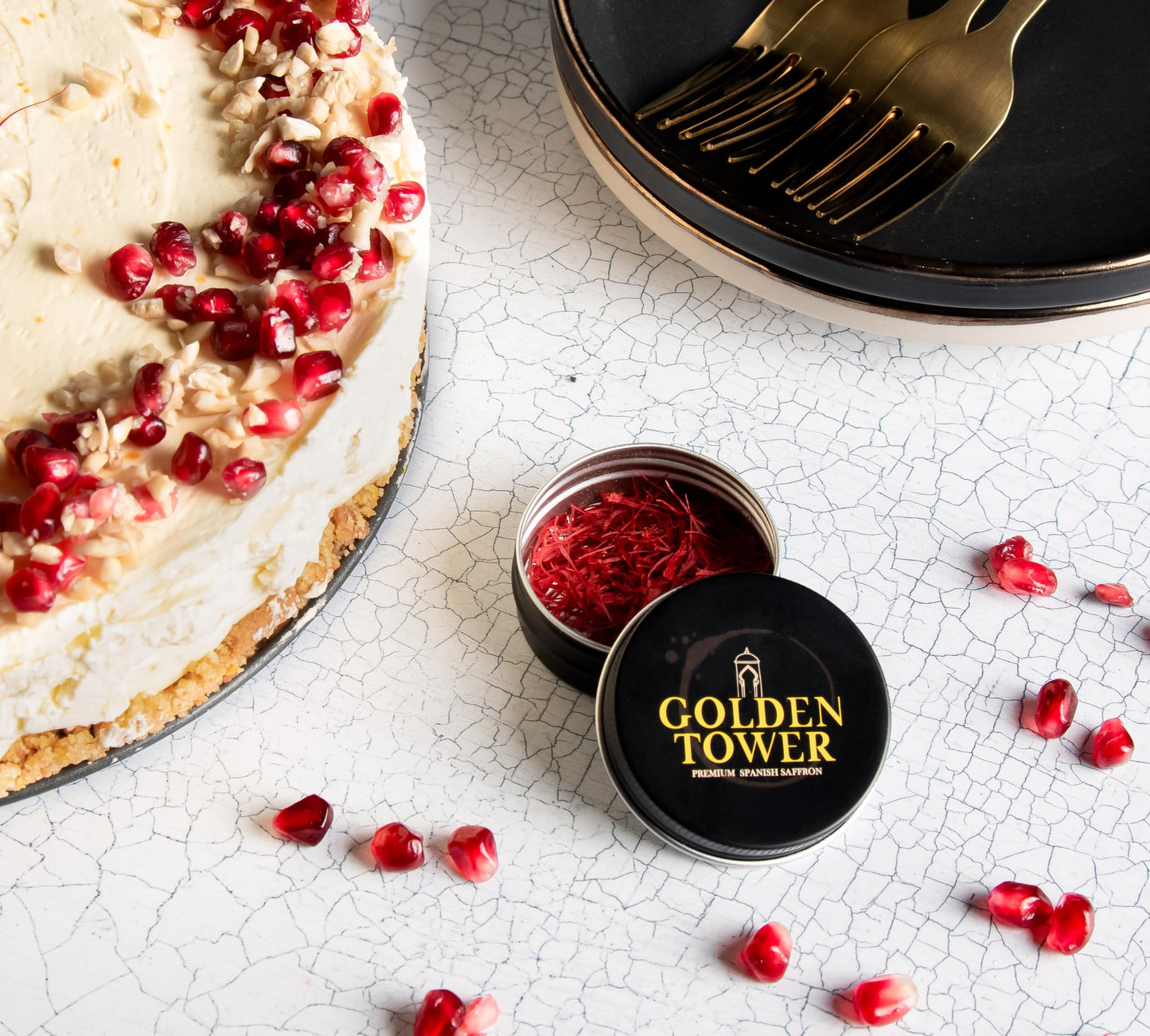 Saffron Threads By Golden Tower - Pure And Geniune All Red Saffron Strands - 0.07 Ounces - Premium Grade Saffron Ideal For Paell