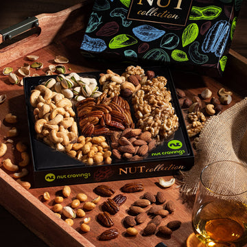 Nut Cravings Gourmet Collection - Rosh Hashana & Shana Tova Nut Collection Gift Basket In Elegant Box (7 Assortments) Arrangemen