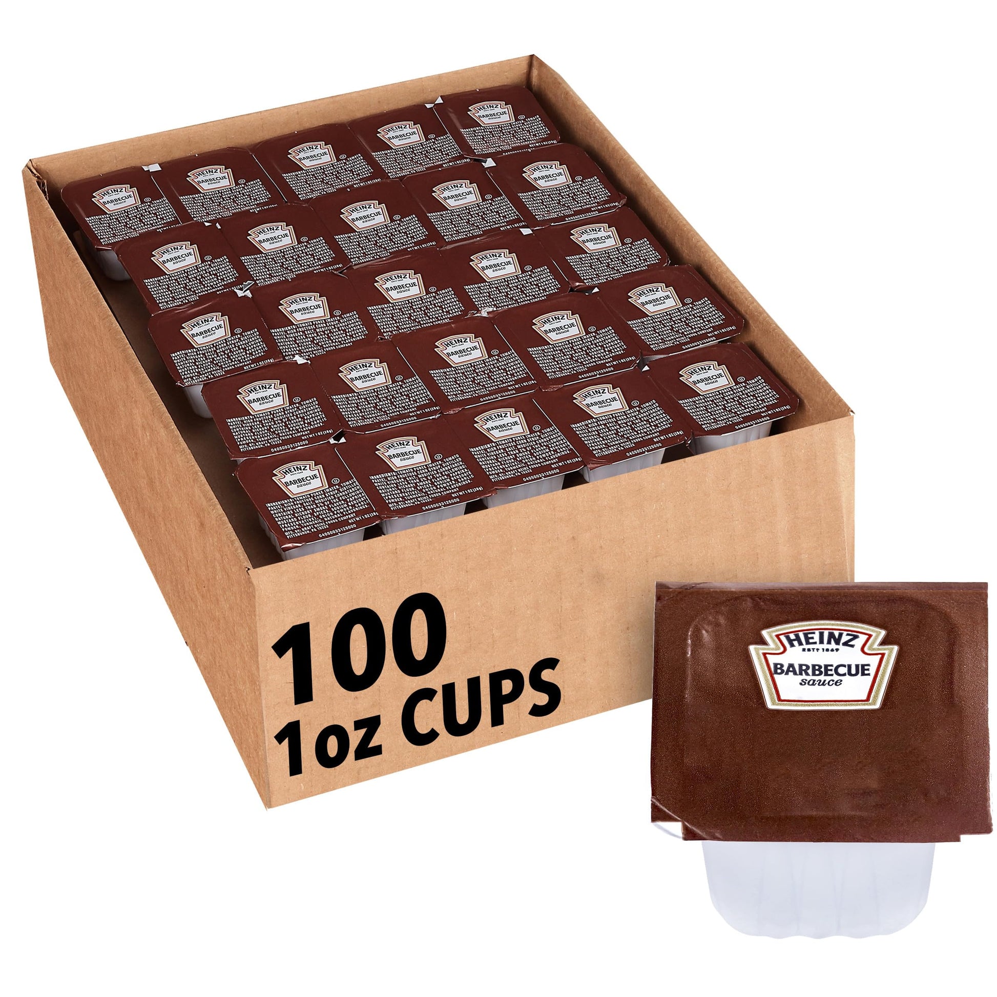 Heinz Bbq Sauce Dip Cup Single Serve Packet (1 Oz Packets, Pack Of 100)