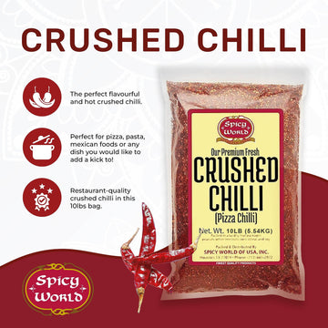 Crushed Red Pepper Flakes 10 Pound Bulk Value Pack - Chili Flakes - By Spicy World