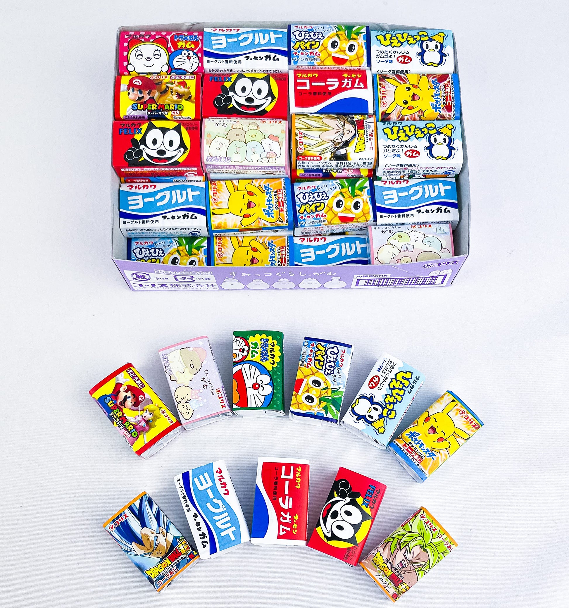 OTSUMAMI TOKYO Japanese Bubble Chewing Gum Set, Assorted Flavors, 60 Count, Kawaii Labels