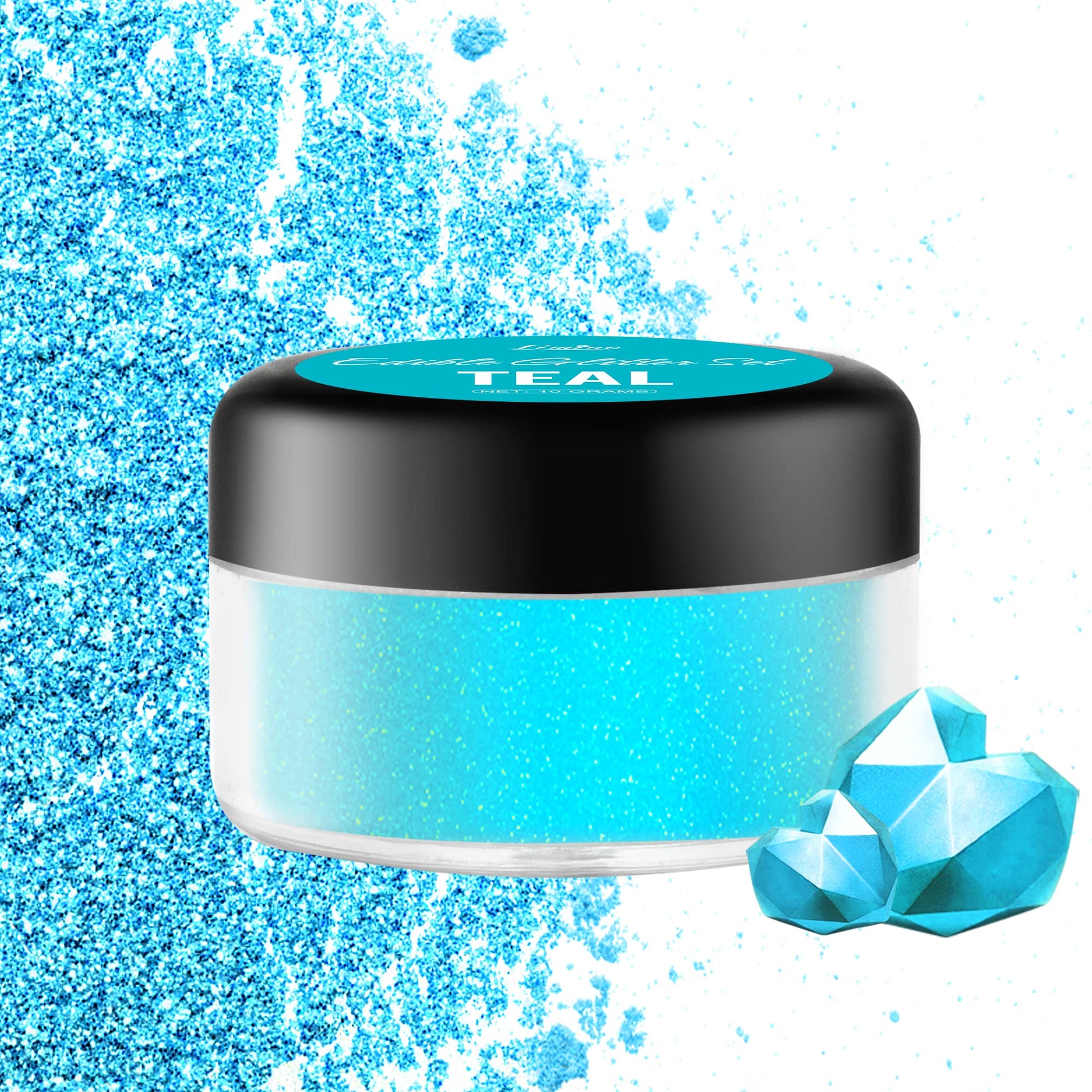Limino Edible Glitter - 10g Metallic Food Grade Luster Dust for Baking, Cake Decorating, Icing - Teal