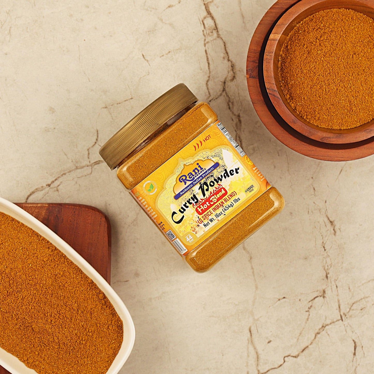 Rani Curry Powder Hot (11-Spice Authentic Indian Blend) 16Oz (1Lb) 454G Pet Jar, Pack Of 6 ~ All Natural | Salt-Free | Vegan | No Colors | Gluten Friendly | Non-Gmo | Kosher | Indian Origin