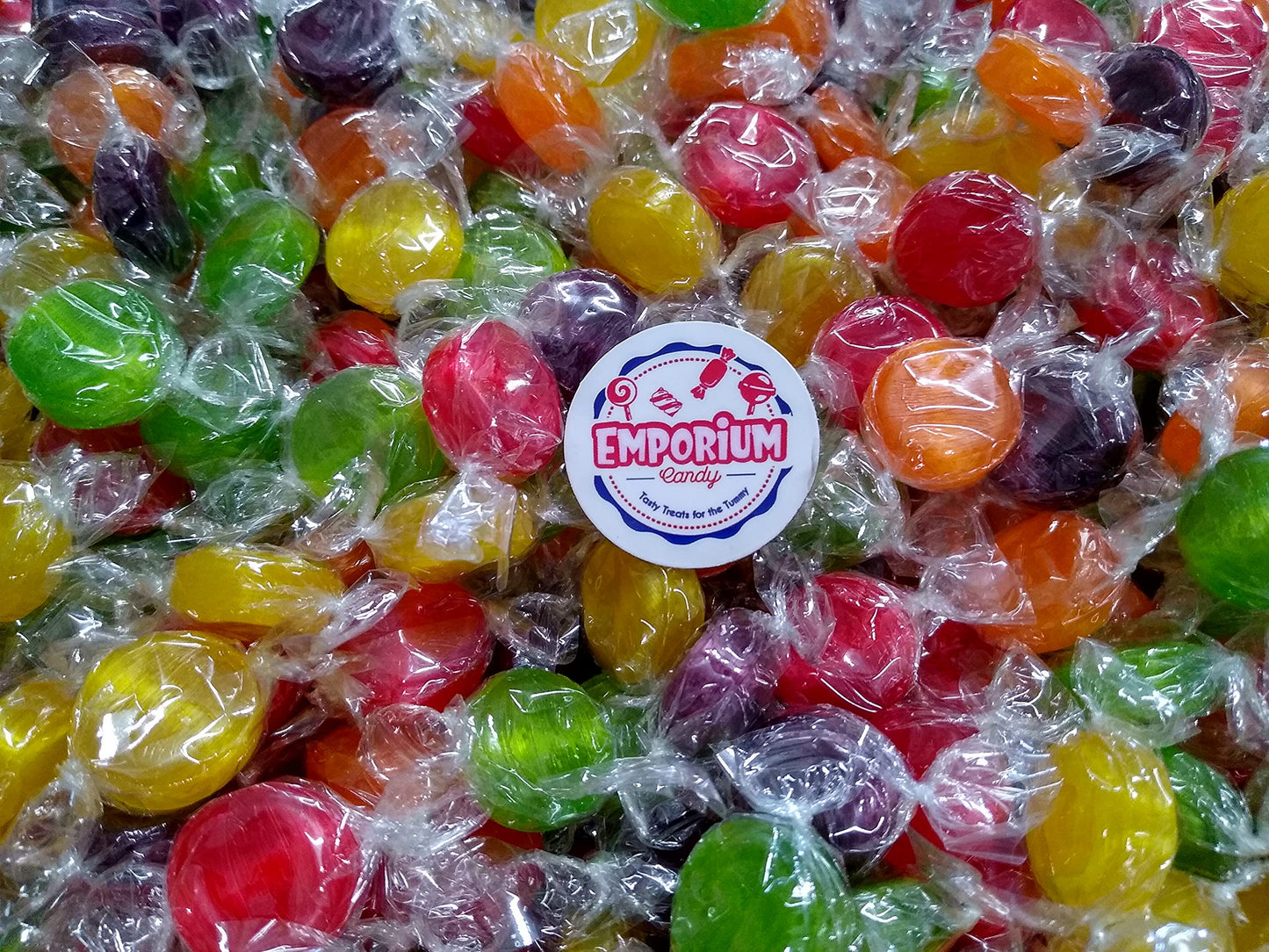 Assorted Flavored Fruit Buttons - 4 lbs of Individually Wrapped Assorted Fresh Sweet Strawberry Orange Grape Raspberry Lemon Sou