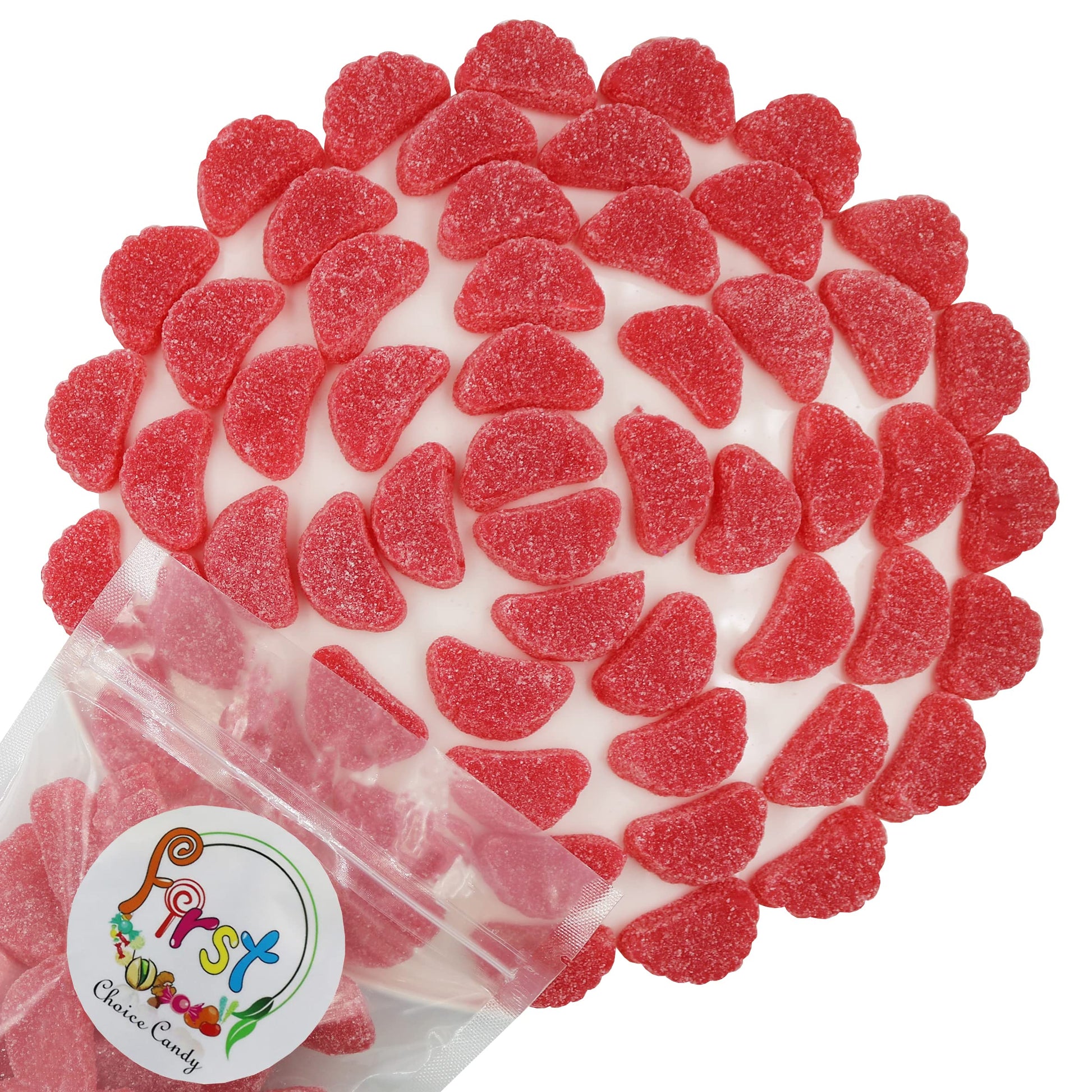 Firstchoicecandy Fruit Slices Jelly Wedges Candy (Red Cherry, 2 Pound)