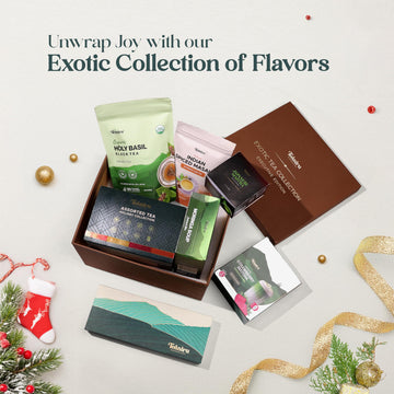 Teaniru, Exotic Collection-Christmas Gift Box | Holiday Flavored Teas, Moringa Soup, Strawberry Matcha Latte, Spiced Masala Chai