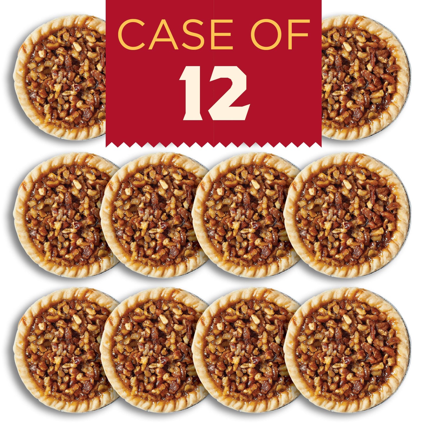 PRIESTERS Mini Old-Fashioned Pecan Pies, Case of 12, 3oz Each, Perfect for Entertaining