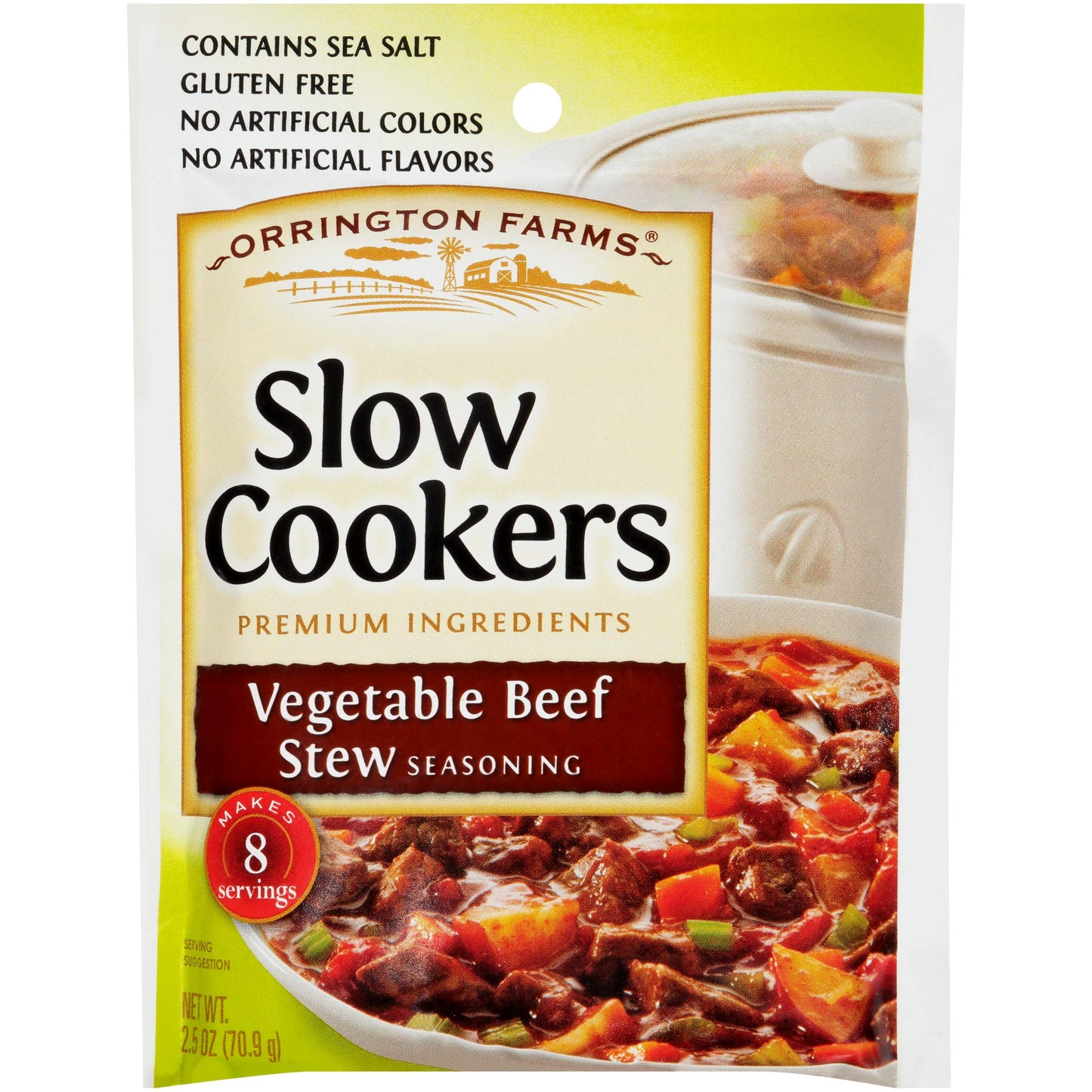 Orrington Farms Slow Cookers Seasoning, Vegetable Beef Stew, 2.5 Oz Packet (Pack Of 12)