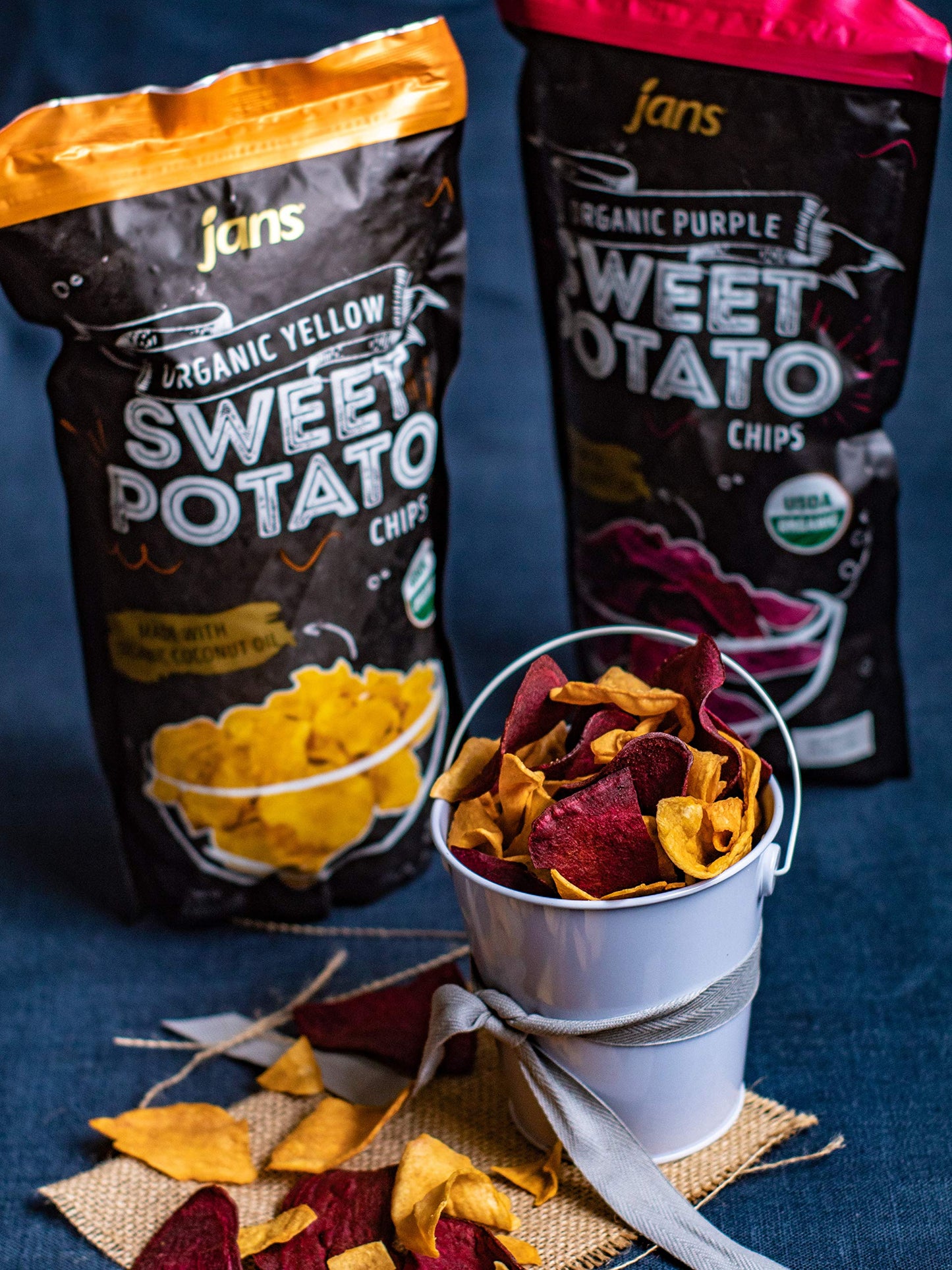 Jans Organic Sweet Potato Chips, Purple, 4 oz - Healthy Snack, Gluten-Free, Non-GMO, Delicious Crunchy Treat