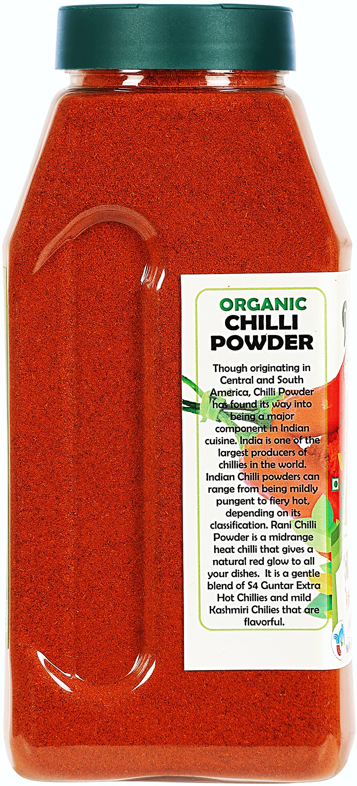 Rani Organic Chilli Powder (Mirchi Ground) 16Oz (1Lb) 454G Pet Jar ~ All Natural | Vegan | Gluten Friendly | Non-Gmo | Indian Or
