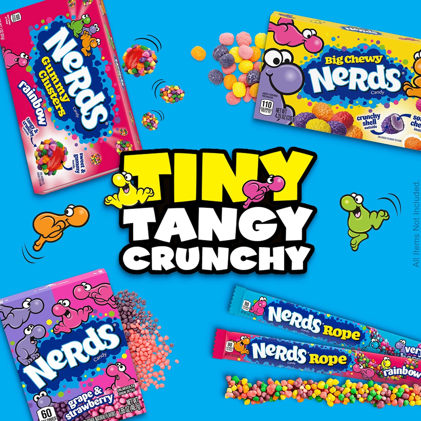 Nerds Gummy Clusters Candy, Rainbow, 3 Ounce Movie Theater Candy Boxes (Pack Of 12)
