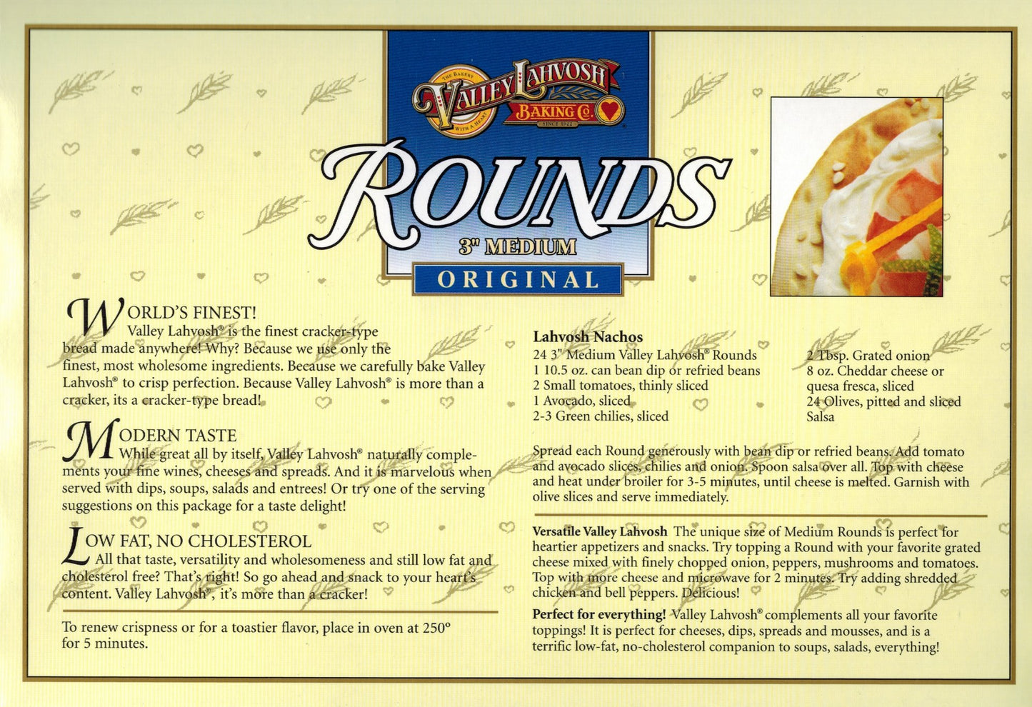 Valley Lahvosh Rounds, 3 Inch, 4.5Oz
