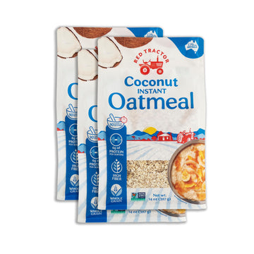Red Tractor creamy Style coconut Instant Oats 400g 3 Packs