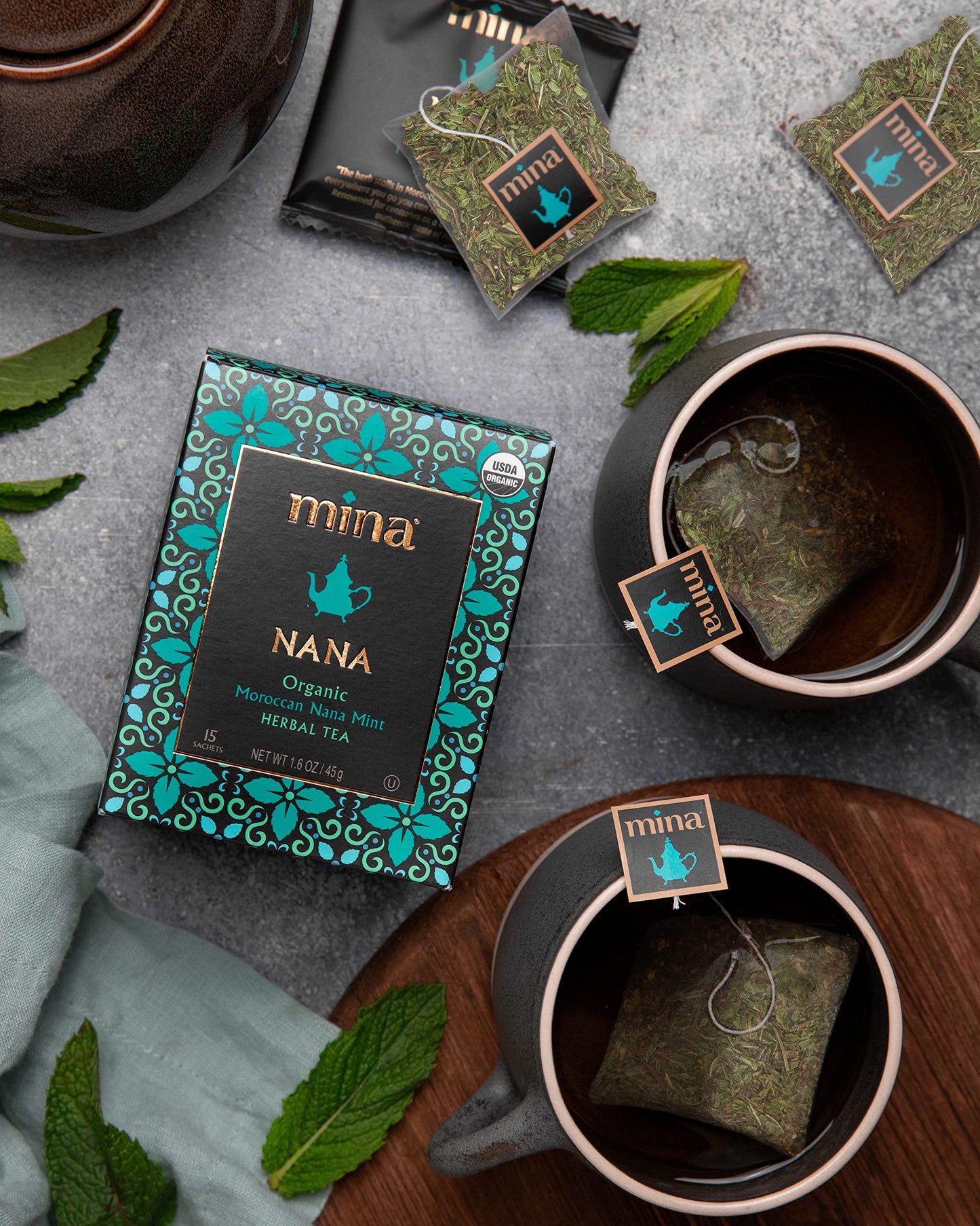 Mina Organic Moroccan Nana Mint Herbal Tea, 15 Ct