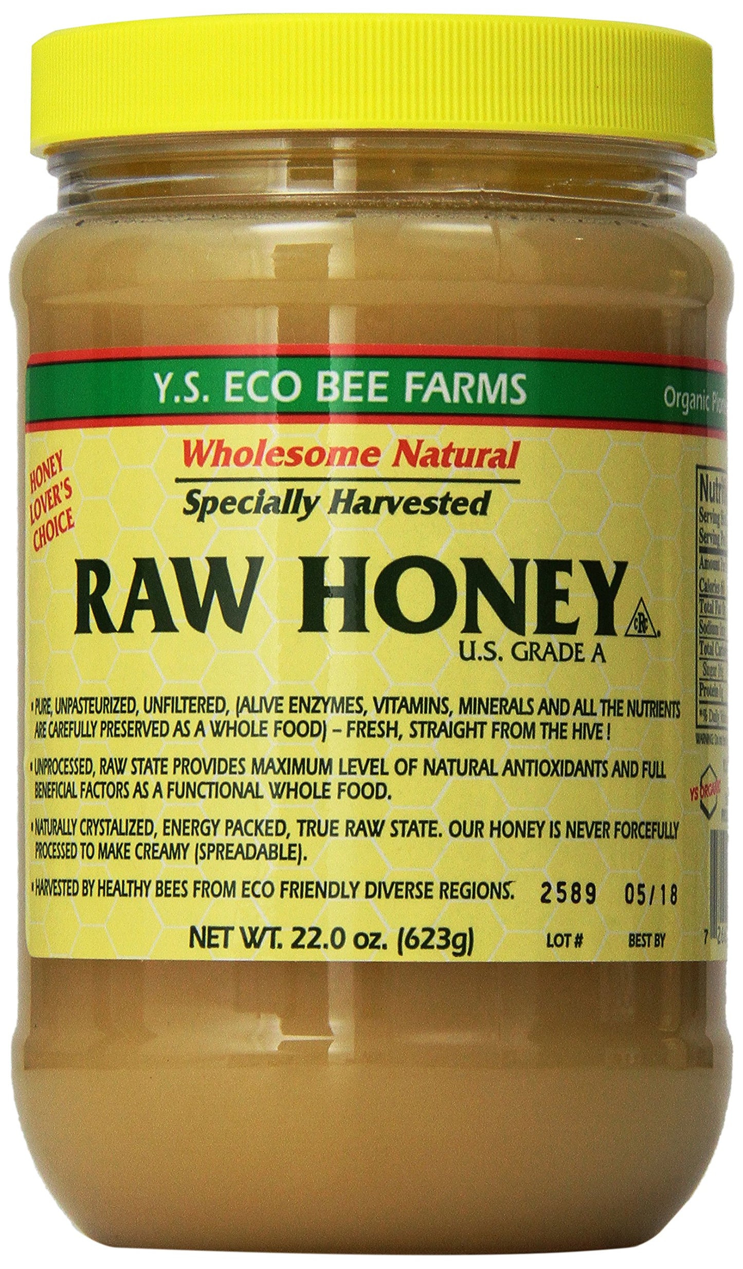 Y.S. Eco Bee Farms Raw Honey - 22 Oz, Pack Of 2