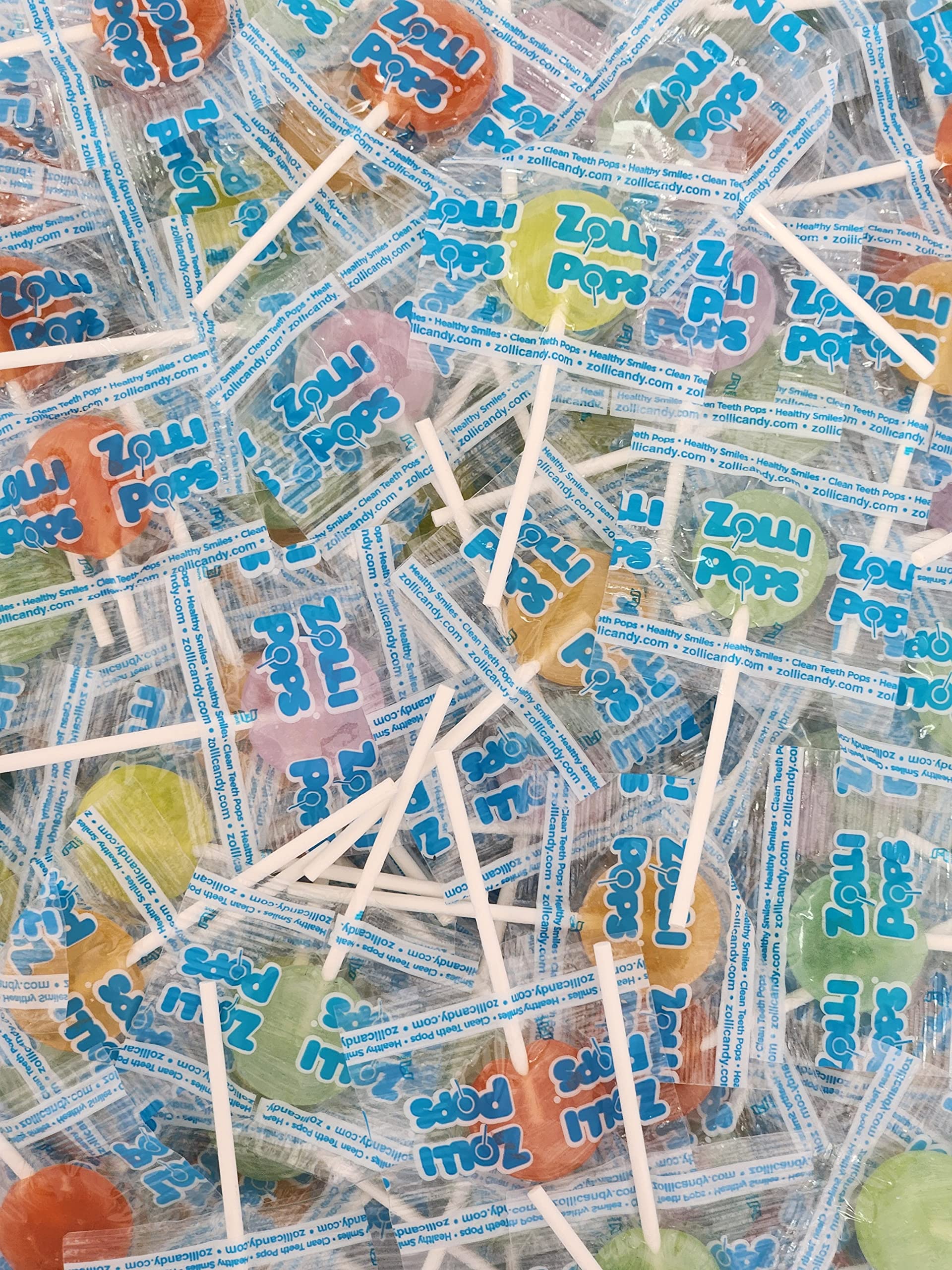 Bulk Zollipops Clean Teeth Lollipops, AntiCavity Sugar-Free Candy for a Healthy Smile - Great for Kids, Diabetics and Keto Diet,