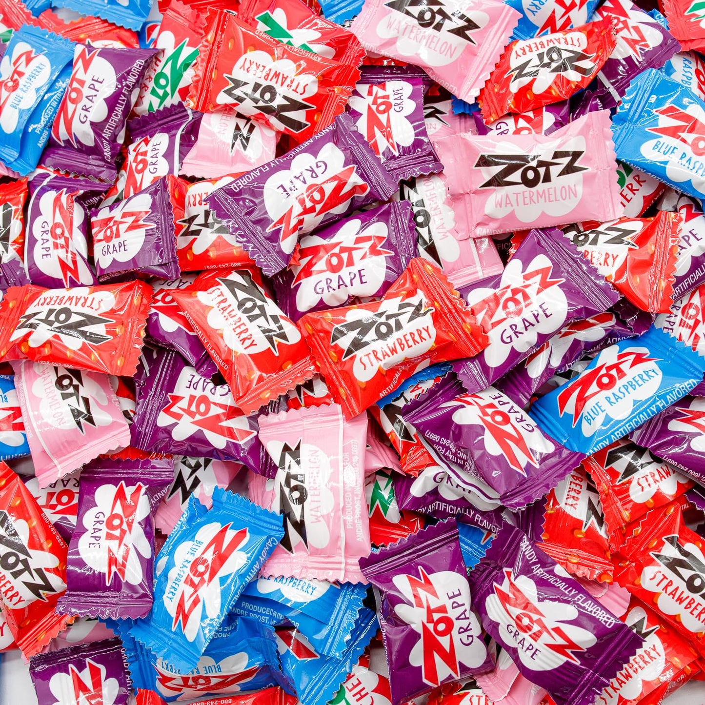 Zotz Fizzy Candy 1 Lb - Bulk Bag  Assorted Fruit Flavors  Fizzing Candies  Individually Wrapped (82 Pieces)
