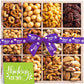NUT CRAVINGS Gourmet Collection - Thinking of You, Nuts Gift Basket with Thinking of You Ribbon + Greeting Card in Reusable Wood