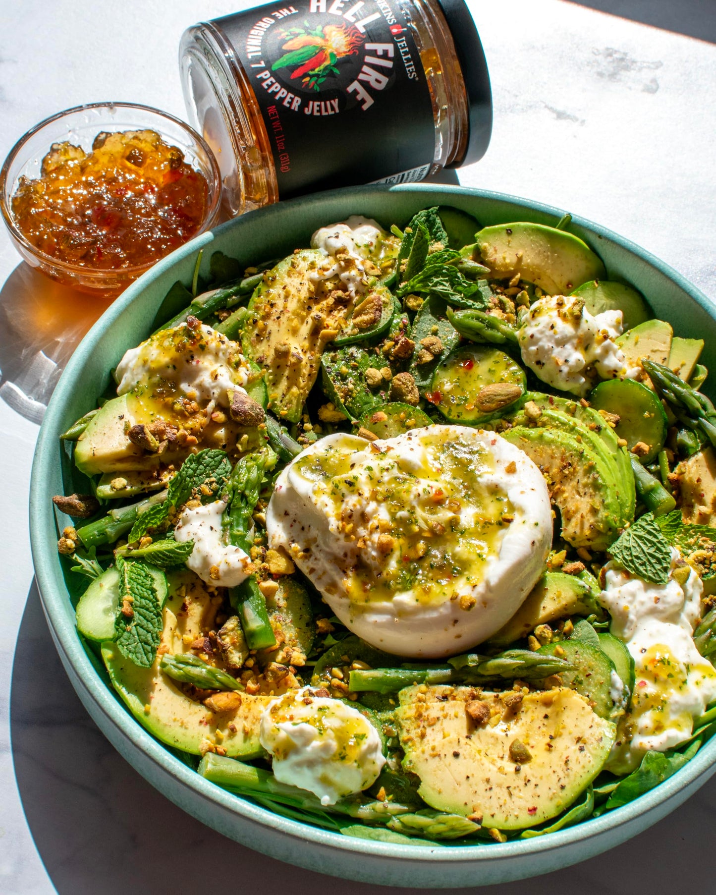 JENKINS JELLIES Hell Fire Hot Pepper Jelly - Sweet & Spicy Jalapeño - Gluten Free, Vegan - 2 x 11 Ounces