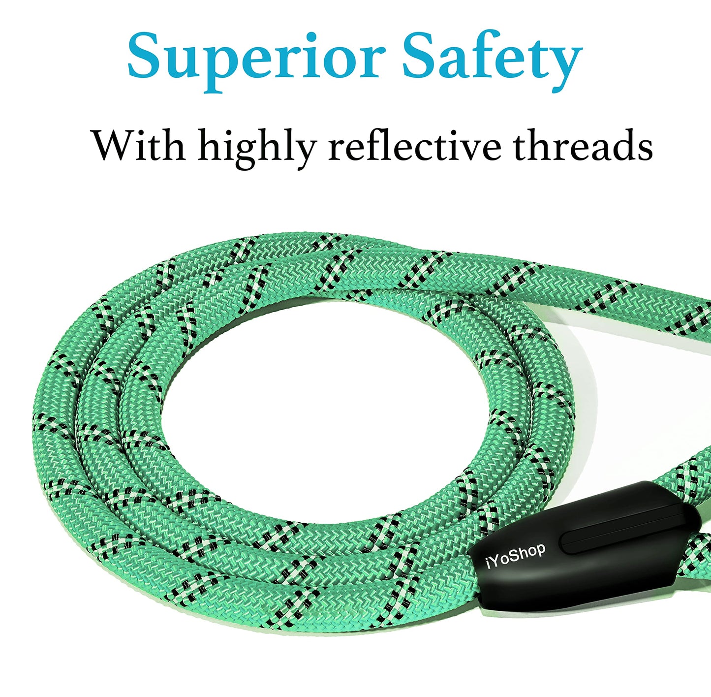 Iyoshop 6 Ft Durable Slip Lead Dog Leash With Zipper Pouch, Padded Handle And Highly Reflective Threads, Dog Training Leash, (Me