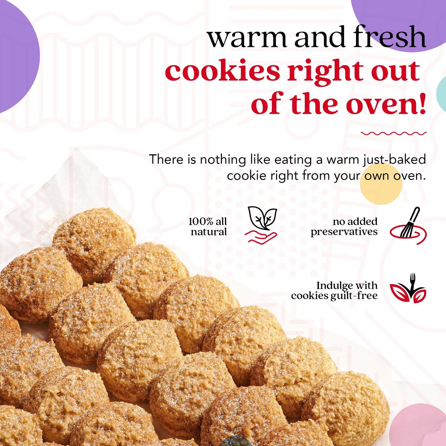 Davids Cookies Preformed Frozen Cookie Dough Snickerdoodle 80 count