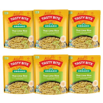 Tasty Bite Organic Thai Lime Rice, 8.8 Ounce, Pack of 6, Ready to Eat, Microwavable, Vegan, Gluten-Free