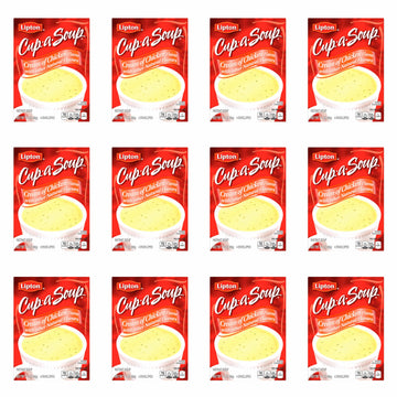 SOUP SECRETS Lipton Cup-a-Soup Instant Soup For a Warm Cup of Soup Cream of Chicken Only 70 Calories Per Serving, 4 Count (12 Pack)