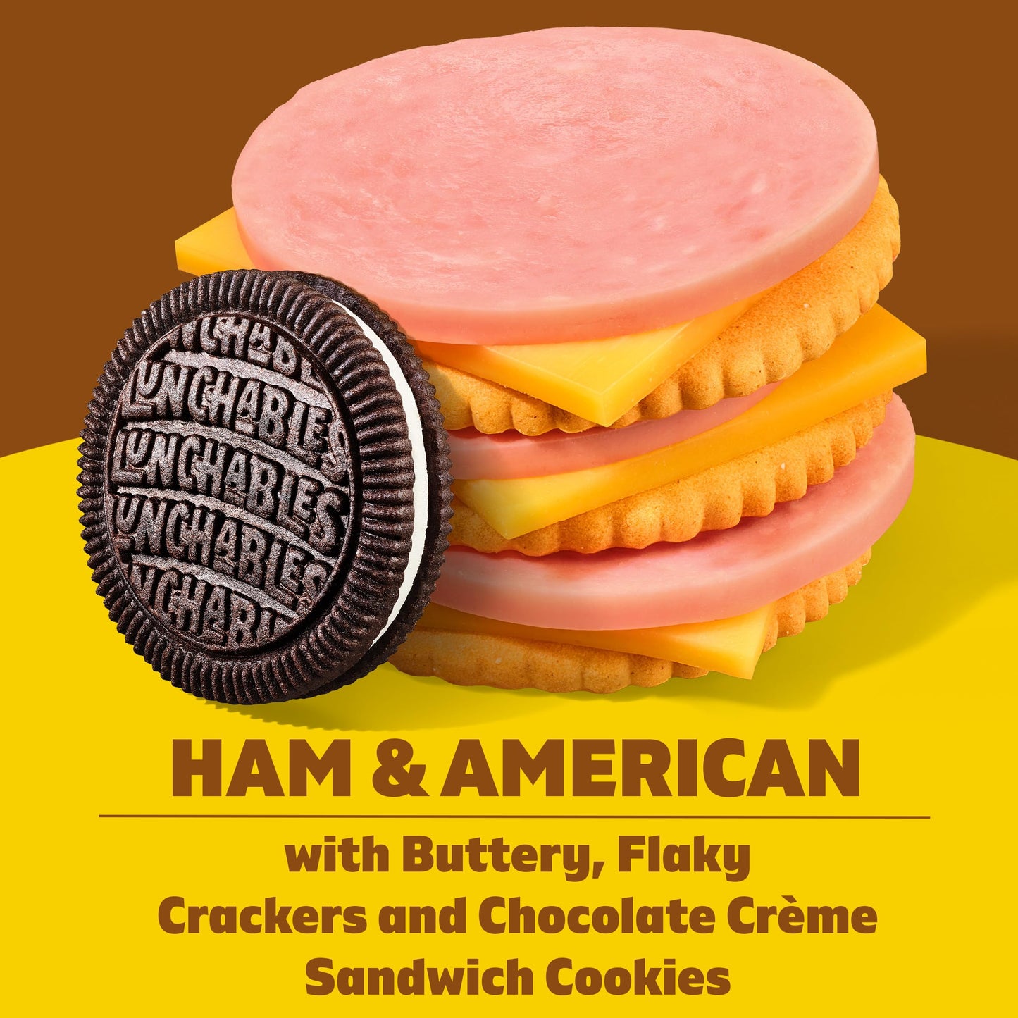 Lunchables Ham & American with Chocolate Creme Cookies, 3.2 oz Pack