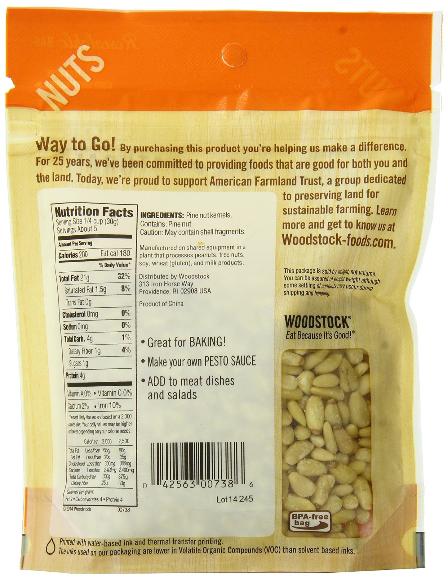 Woodstock Pine Nuts 5.5-Ounce Bags (Pack of 2)
