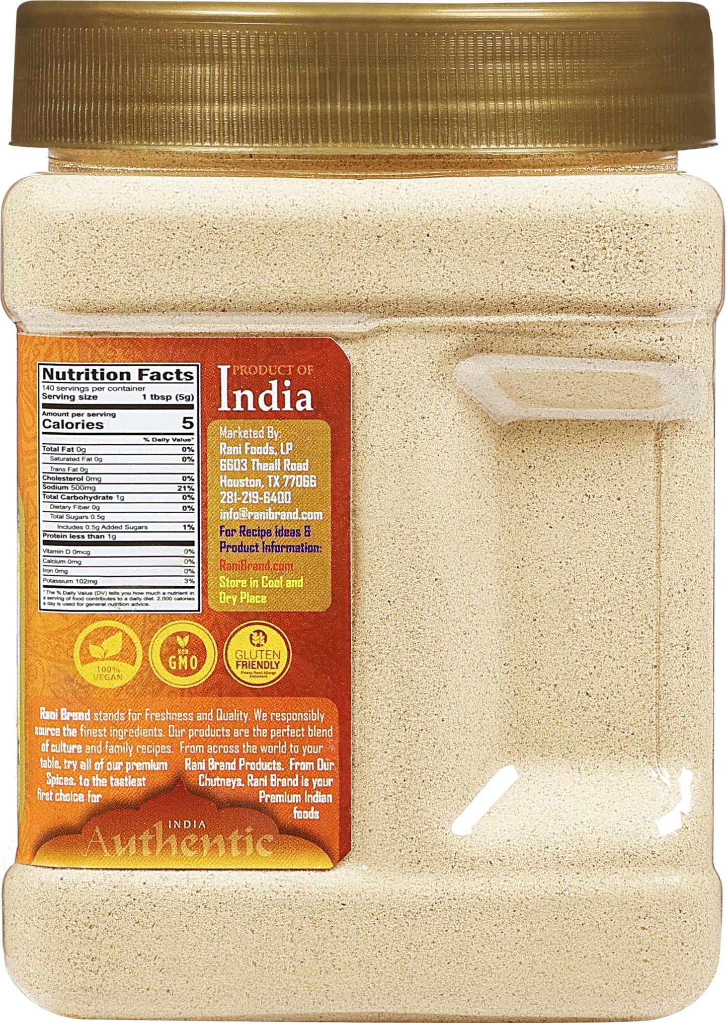 Rani Pani Puri Masala, 14-Spice Blend, 24.5oz, All Natural, Vegan, Gluten Friendly, Kosher, Indian Origin