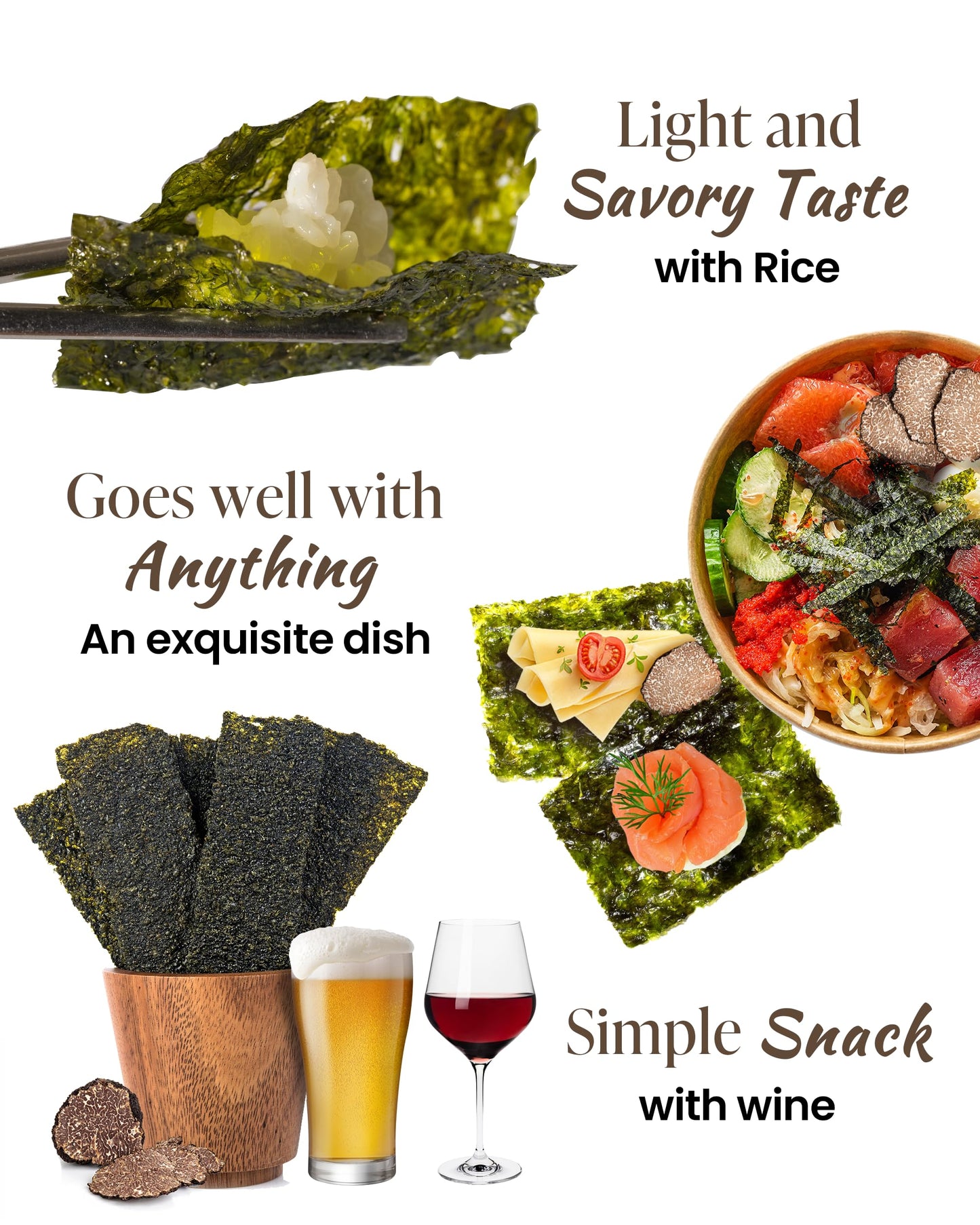 Got Banchan Truffle GIM - Premium Roasted Sea  Nori Sheets, Low Carb Snack, 0.16 Ounce (Pack of 10)