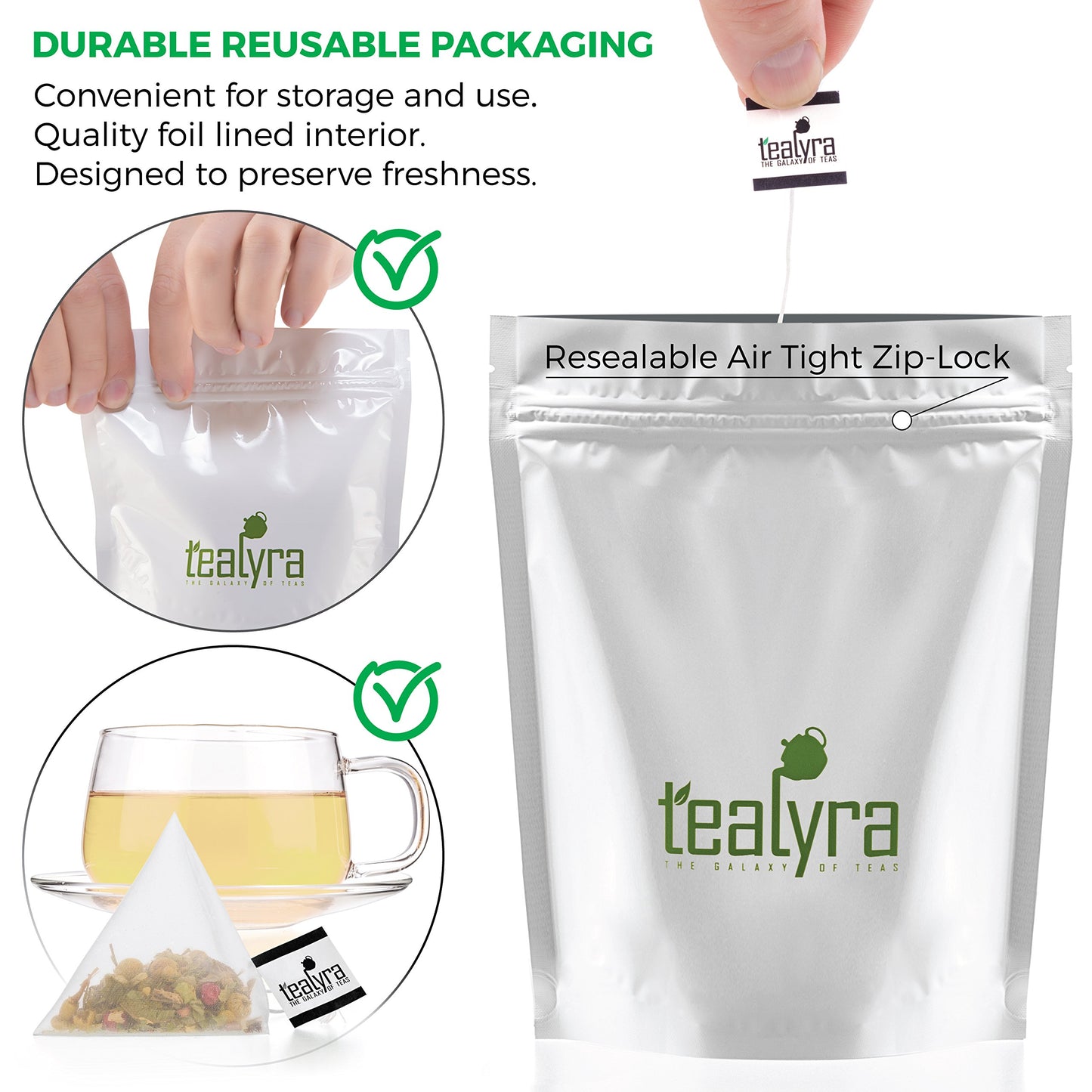 Tealyra Herbal Tea - Chamomile Honeybush Lavender - Caffeine-Free - 25 Pyramid Sachets
